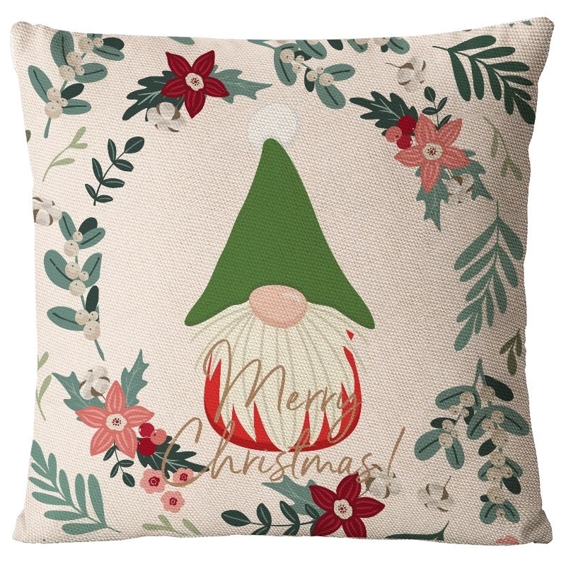Festive Santa Snowman Linen Pillow Covers for Couch Sofa Holiday Home Decor | Home Decor & Pillows