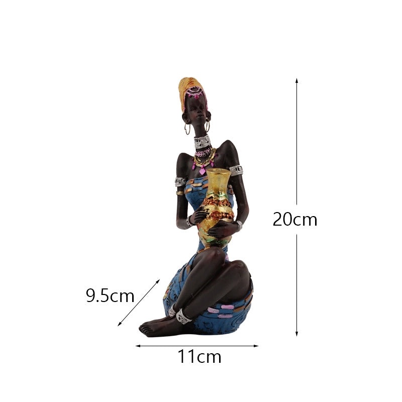 Christmas Retro African Style Human Figure Synthetic Resin Sculpture for Home Decor|Home Decor