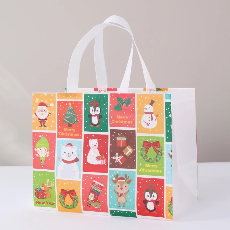 Christmas Cute Santa Claus and Christmas Tree Nonwoven Gift Bags for Party Festival|Holiday Party Supplies