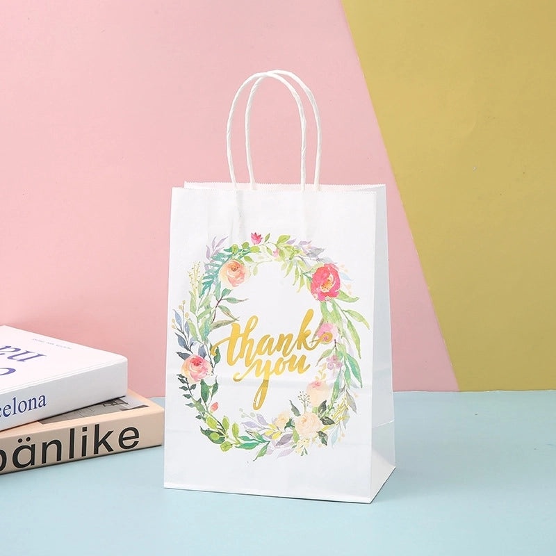 Thanksgiving Floral Paper Gift Bags Cute Holiday Favor Bags|Gift Bags & Wrapping