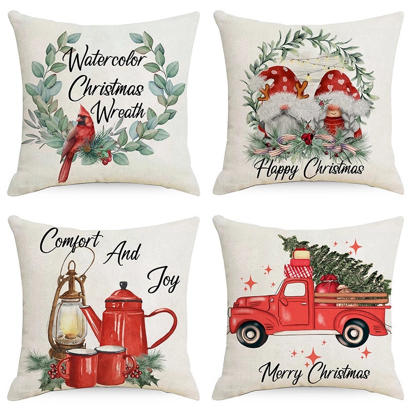 Festive Christmas Stripe Snowflake Pillow Covers | Home Decor & Living Room Accessories