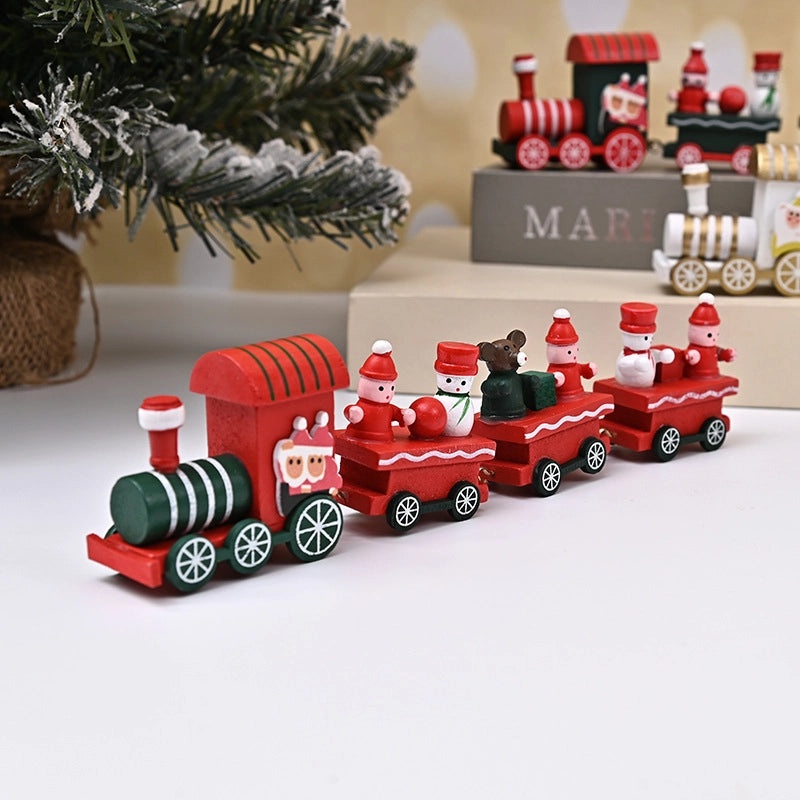 Festive Wooden Christmas Tree Train Gift Box for Indoor Decoration|Home Decor & Holiday Ornaments