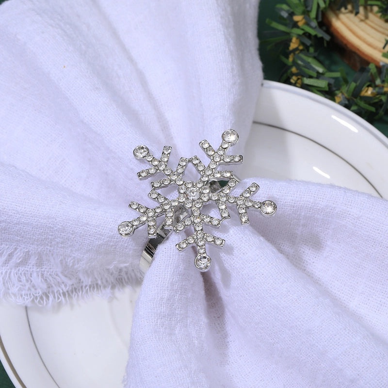 Festive Snowflake Alloy Napkin Ring for Christmas Home Decor | Kitchen & Dining Accessories