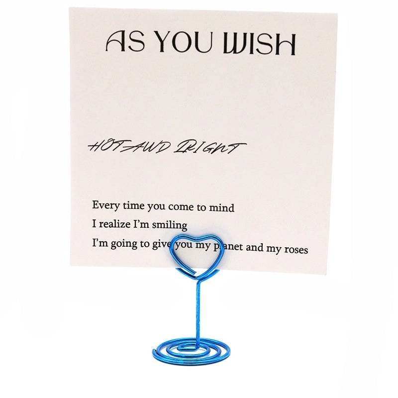 Geometric Heart Shape Metal Place Card Holder Minimalist Daily Use | Home Decor Accessories