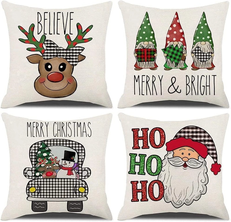 Stylish Cartoon Linen Cushion Covers for Home Decor|Home Textiles & Pillows