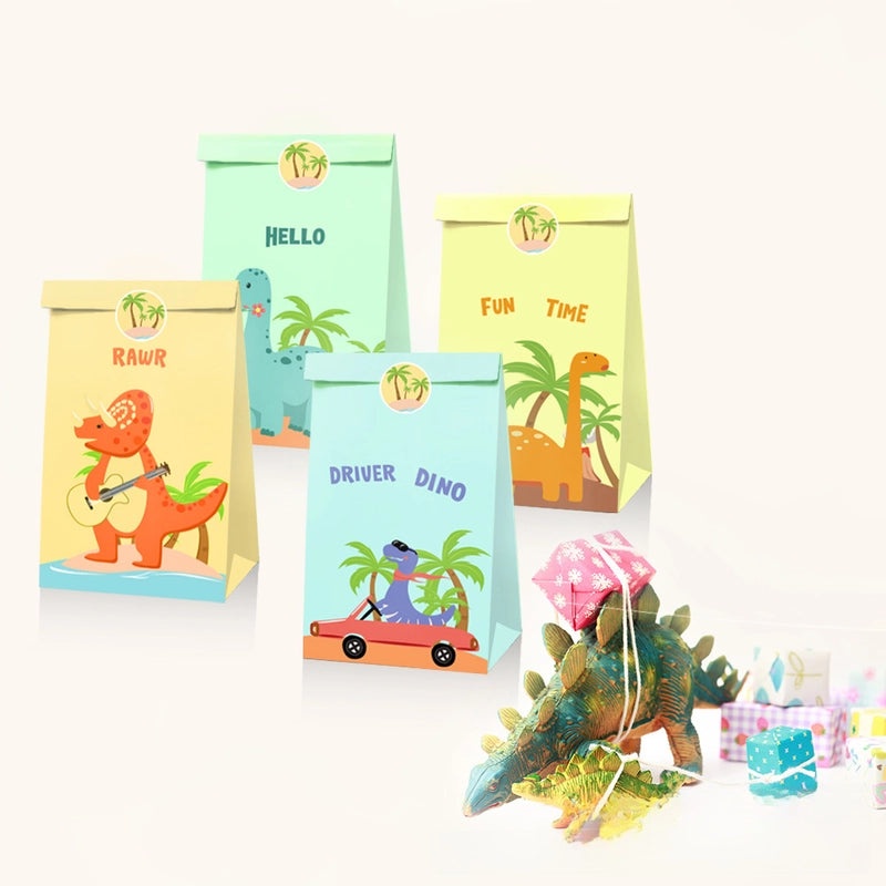 Cartoon Animal Farm Kraft Paper Party Gift Bags for Food Candy and Birthday Treats | Party Supplies