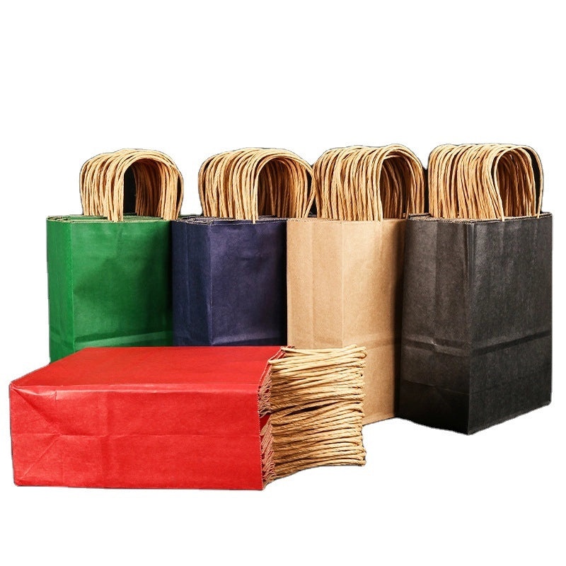 Handheld Kraft Paper Snack Bread Takeout Bags Custom Logo Printing Available|Packaging & Storage Bags