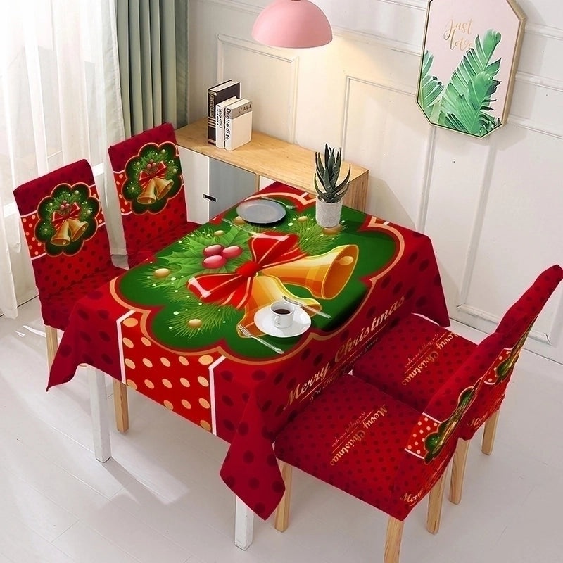 Festive Christmas Snowman Cartoon Blended Fabric Tablecloth and Chair Covers|Home Decor & Party Supplies
