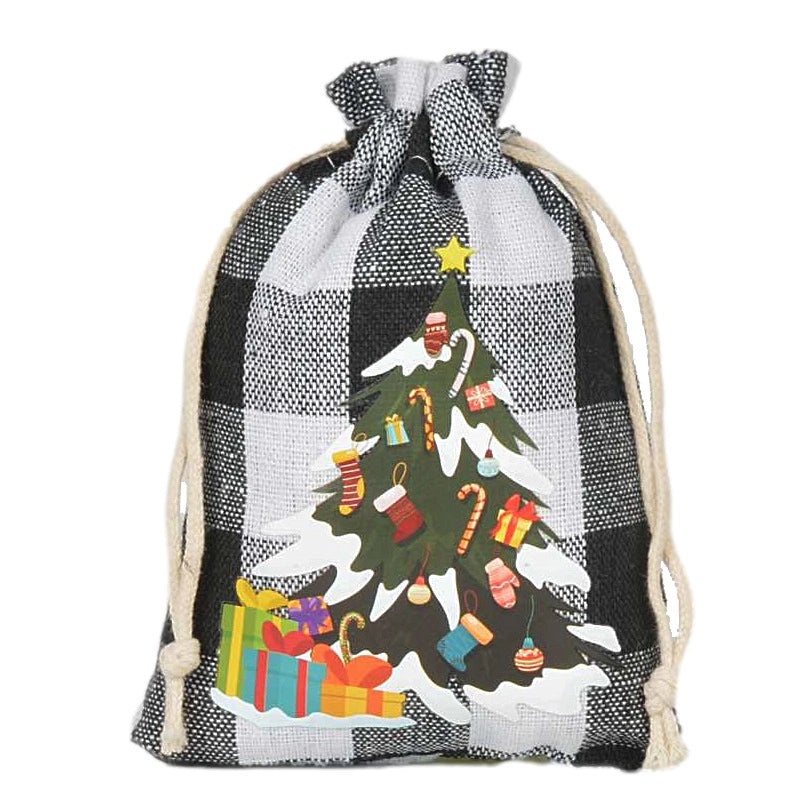 Christmas Party Candy Bag with Snowman Snowflake and Christmas Tree Design | Holiday Gift Bags