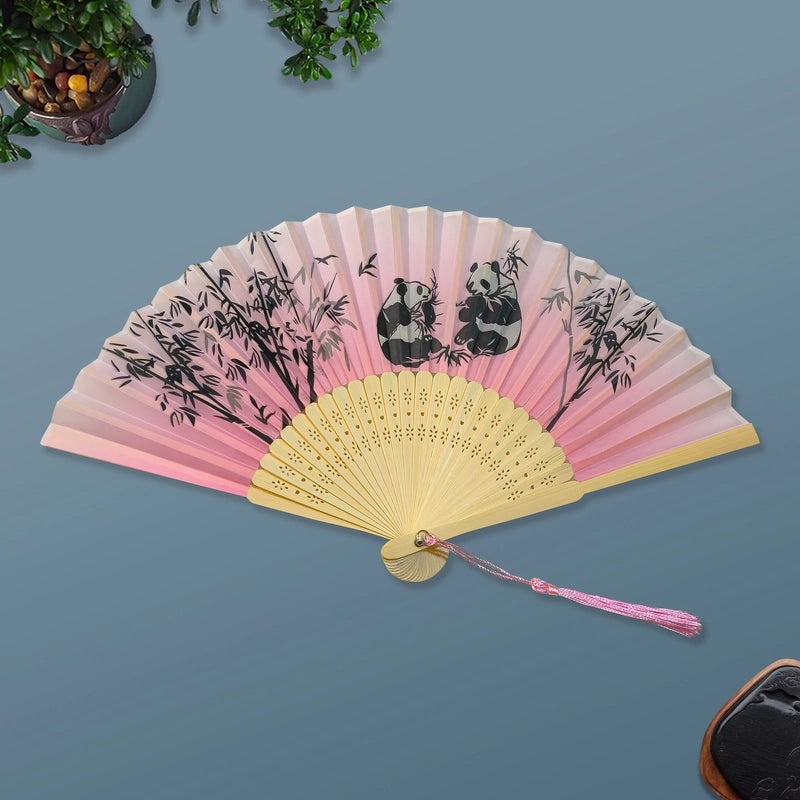 Elegant Chinoiserie Floral Bamboo Fans with Classic Heating Design | Home Decor Fans