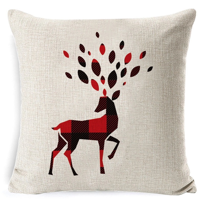 Vintage Alphabet Deer Polyester Cushion Covers|Home Decor Pillows