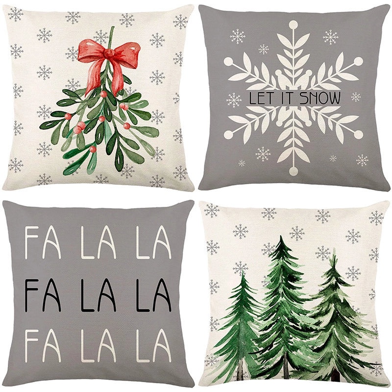 Christmas Holiday Pillow Cover Set for Sofa Home Decor|Home Decor & Living Room Accessories