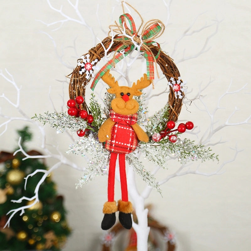 Christmas Hanging Ornaments Santa Snowman Elk Wood Cloth Decorations for Party|Christmas Decorations
