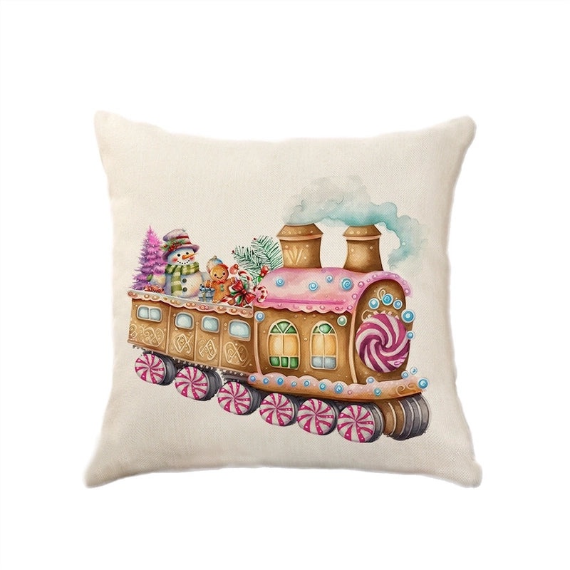 Christmas Holiday Letter Polyester Pillow Covers Couch Sofa Decoration|Home Decor Cushion Covers