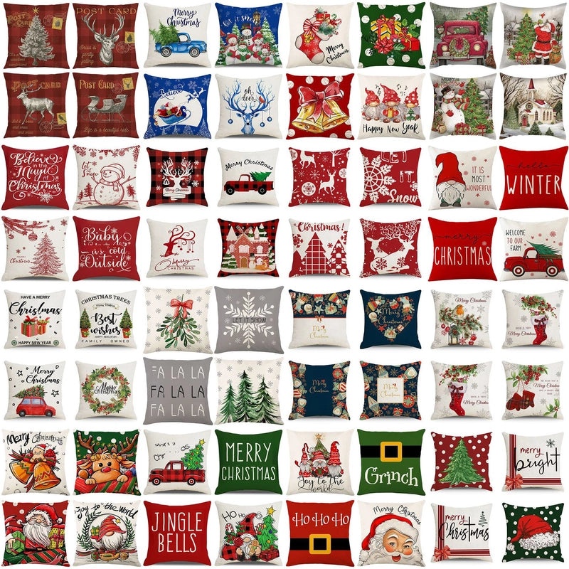 Christmas Holiday Pillow Cover Set for Sofa Home Decor|Home Decor & Living Room Accessories