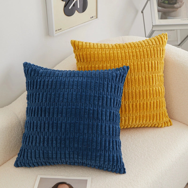 Minimalist Casual Stripe Plush Cotton Throw Pillow|Home Decor Pillows