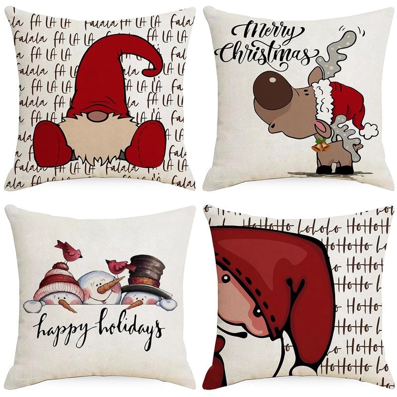 Festive Christmas Stripe Snowflake Pillow Covers | Home Decor & Living Room Accessories