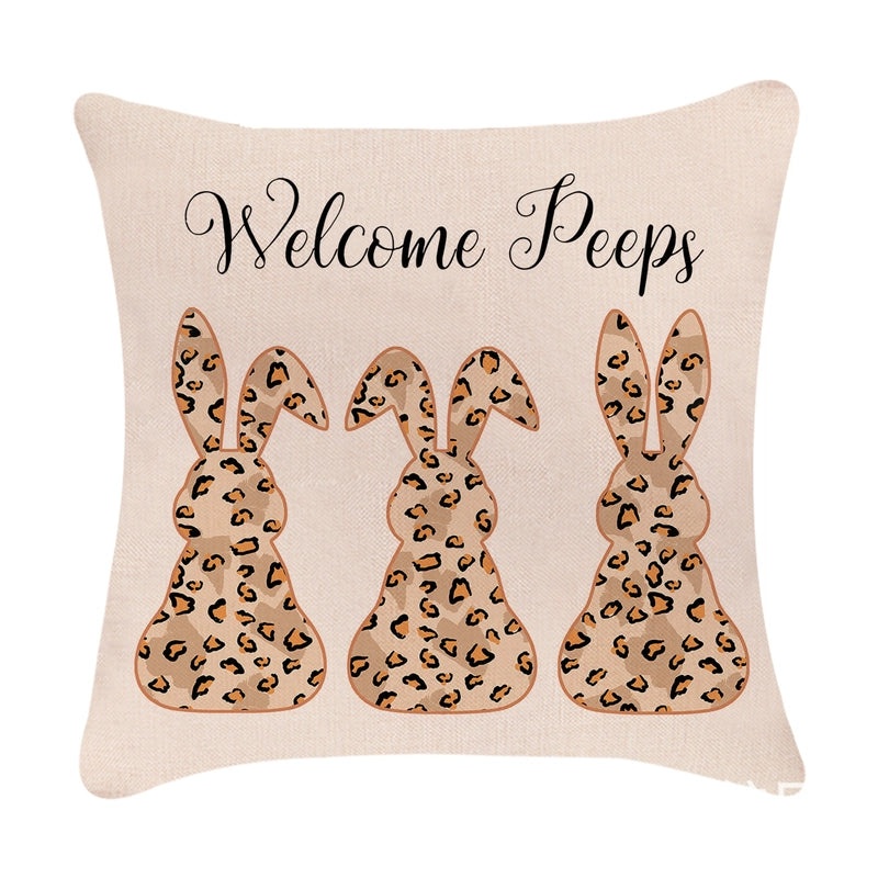 Minimalist Easter Rabbit Linen Pillow Covers for Couch and Sofa Decor | Home Decor Accessories