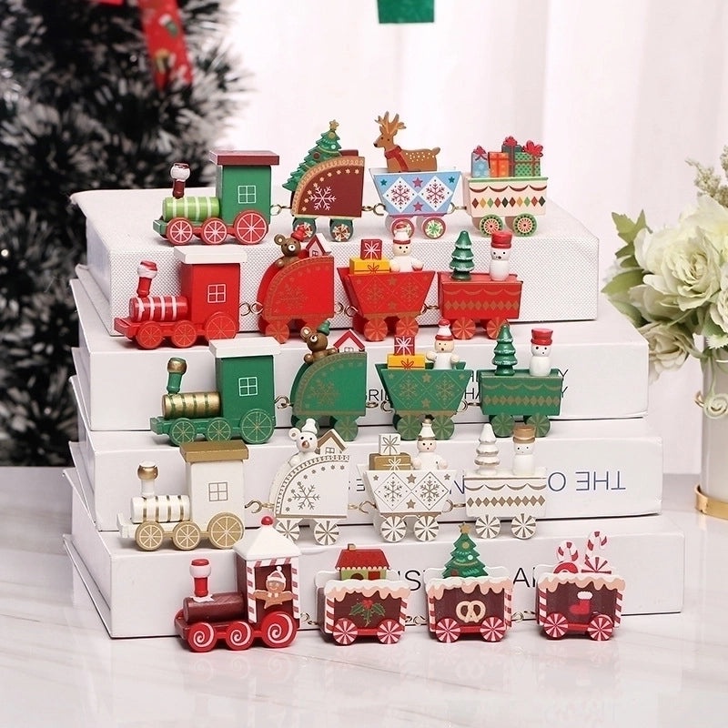 Festive Wooden Christmas Tree Train Gift Box for Indoor Decoration|Home Decor & Holiday Ornaments