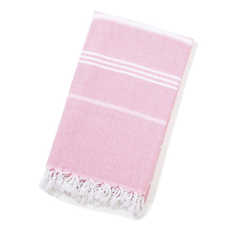 Personalized Cotton Turkish Non-stick Sand-resistant Beach Towel with Tassels | Beach Towels & Shawls
