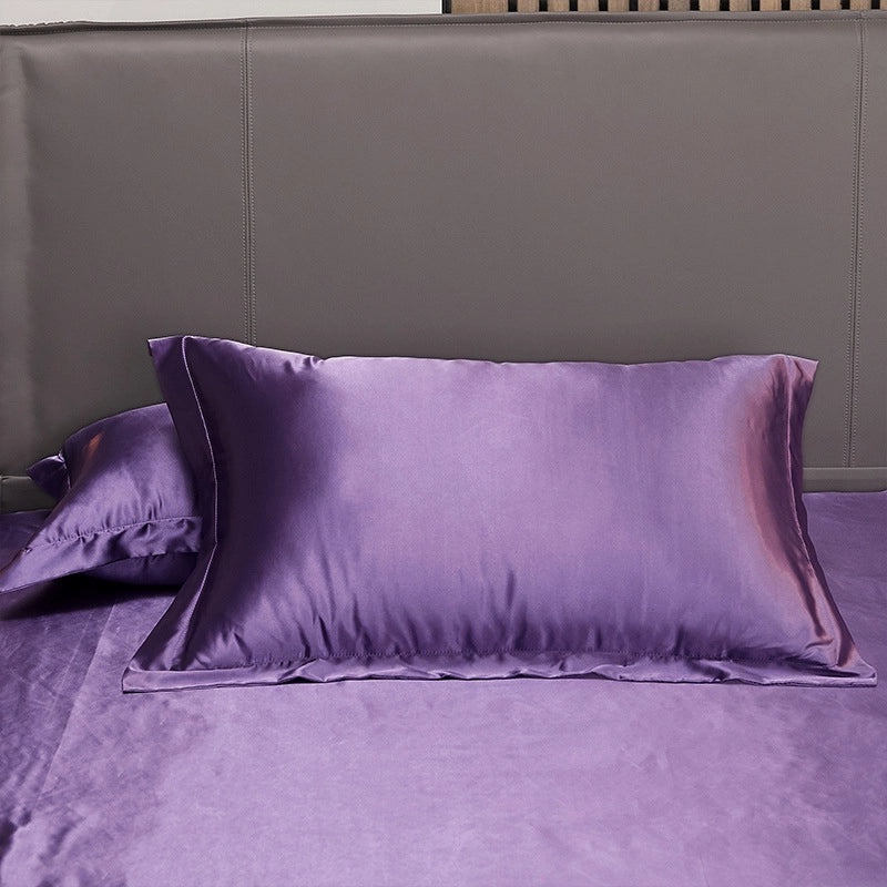 Solid Color Silk Pillowcase Single Satin Ice Silk Pillowcase | Home Textiles & Bedding