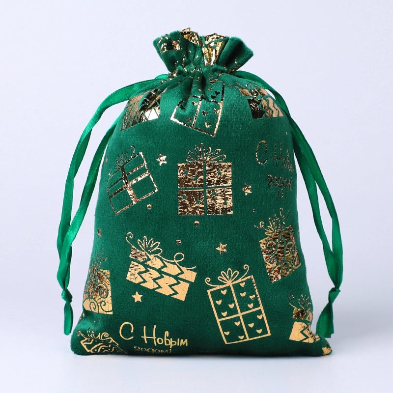 Christmas Minimalist Snowflake Tree Flocking Gift Bags Holiday Wrapping Supplies|Holiday Gift Wrapping