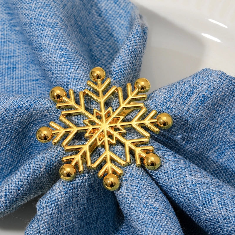 Festive Snowflake Alloy Napkin Ring for Christmas Home Decor | Kitchen & Dining Accessories