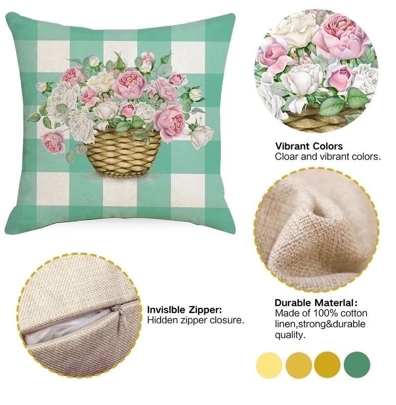 Rustic Floral Linen Pillow Covers | Home Decor & Bedding