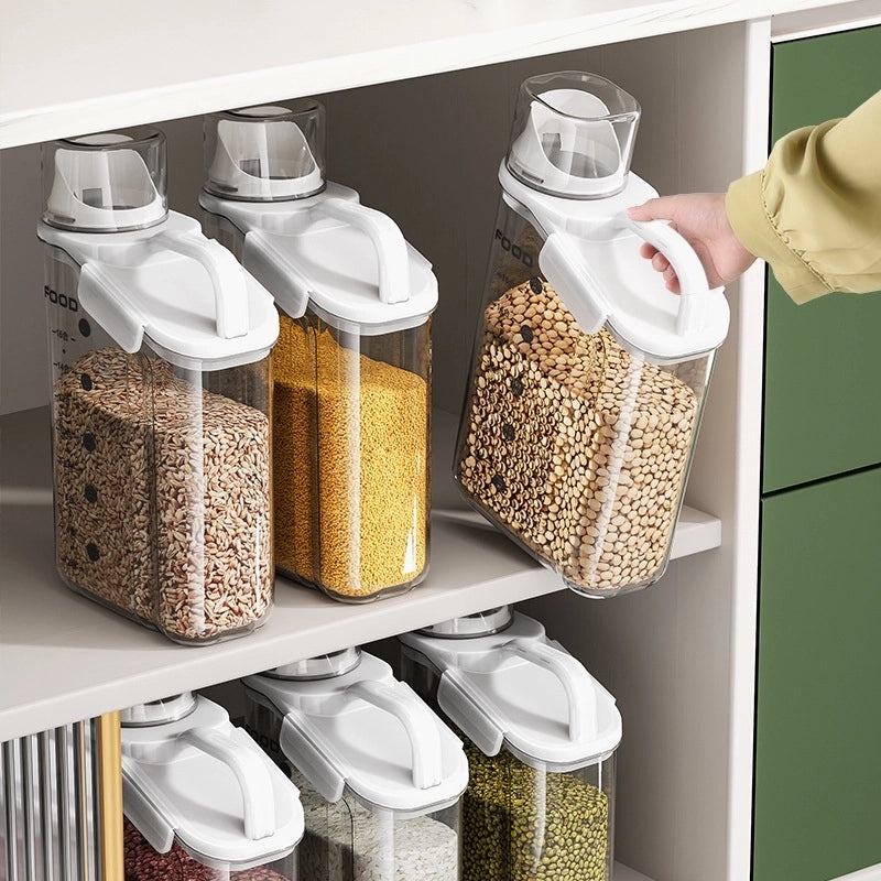 Plastic Grain Storage Jar for Cereals Noodles Beans Rice Sealed Food Grade Kitchen Container | Kitchen Storage