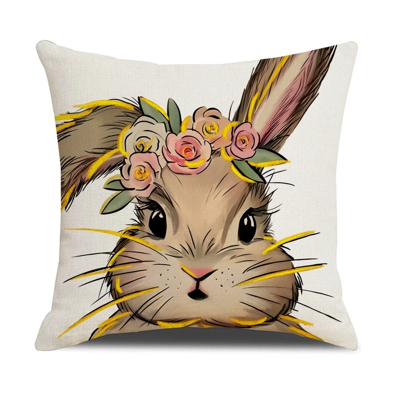 Elegant Easter Linen Pillow Covers for Couch Sofa Minimalist Letter Design|Home Decor Cushions