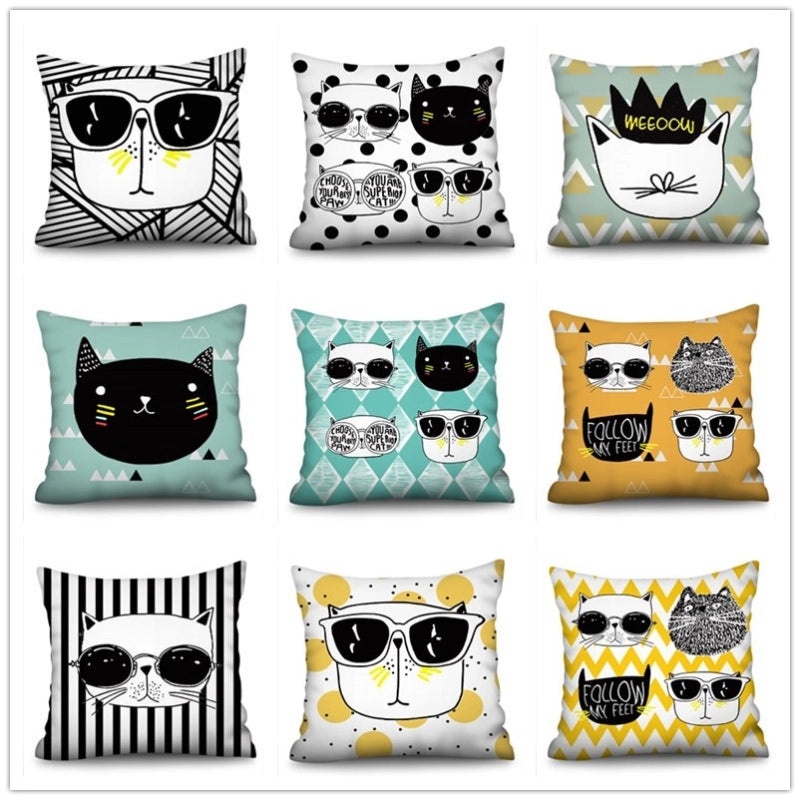 Nordic-Inspired Cartoon Linen Texture Pillow Covers|Home Decor Pillows