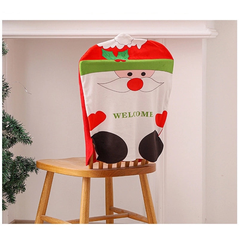 Christmas Snowman and Old Man Dining Chair Backrest Covers for Holiday Decoration|Home & Living > Holiday Decorations > Christmas Decorations