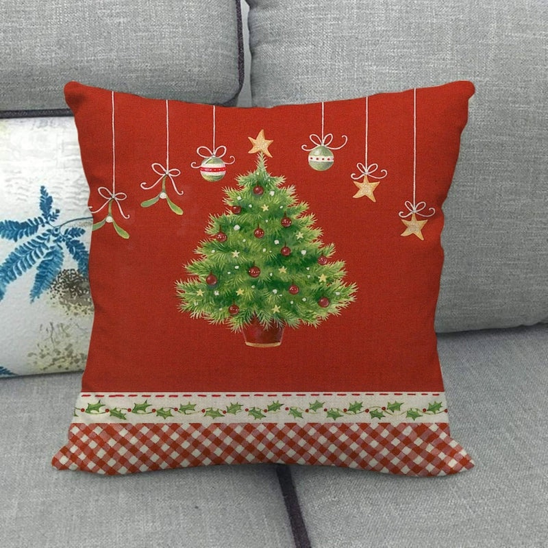 Festive Cartoon Linen Pillow Covers for Couch & Sofa|Home Decor & Pillows