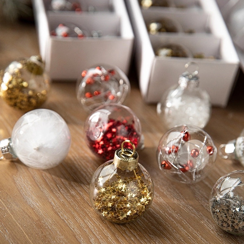 Christmas Clear Glass Ball Ornaments for Indoor Hanging Decor | Christmas Decorations