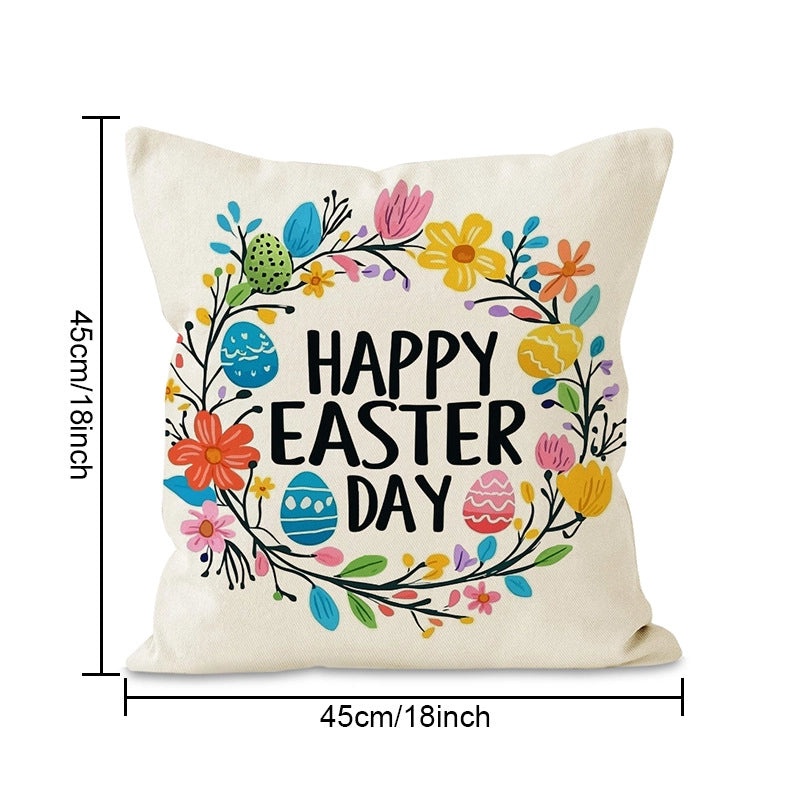 Easter Bunny Linen Pillow Covers for Couch & Sofa Decor|Home Decor & Pillows