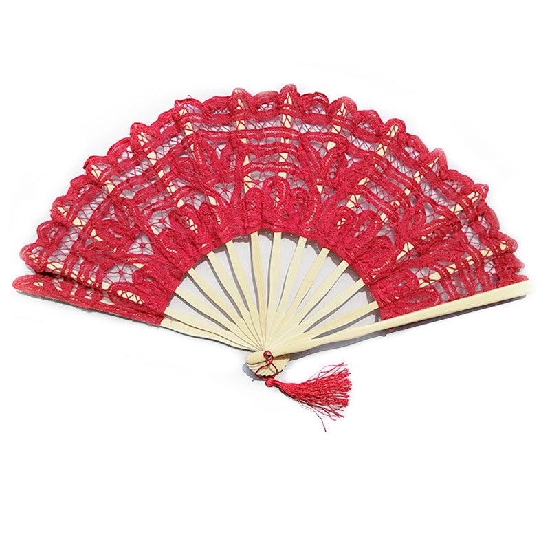 Vintage Bamboo Lace Folding Hand Fan 1 Piece|Accessories & Fashion
