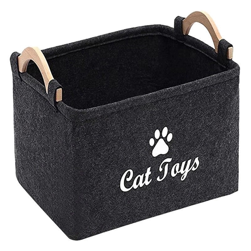 Felt Dog Toy Storage Basket for Home | Pet Storage