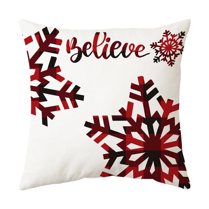 Festive Christmas Tree Snowflake Elk Plush Cushion Covers for Home Decor|Home Decor & Accessories