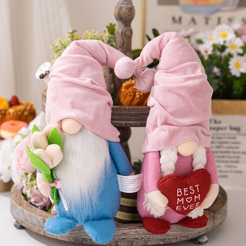 Cute Heart-Shaped Letter Rudolph Doll Table Decoration for Mother's Day Daily Festival|Home Decor