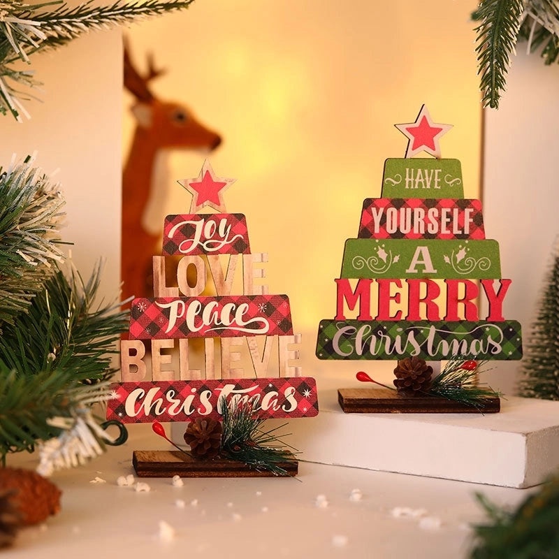 Christmas Tree Alphabet Desktop Ornament|Holiday Home Decor