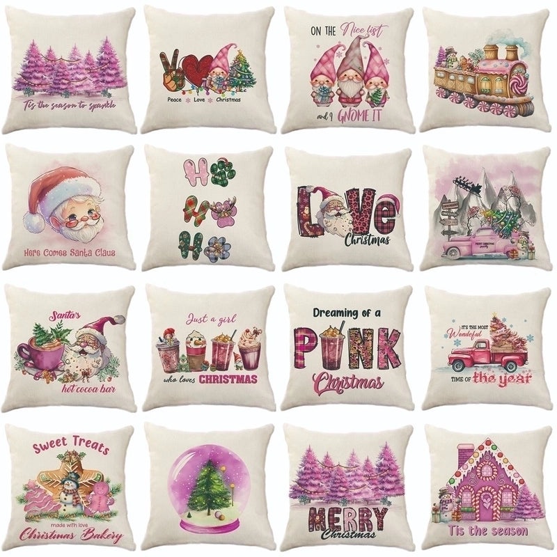 Christmas Holiday Letter Polyester Pillow Covers Couch Sofa Decoration|Home Decor Cushion Covers