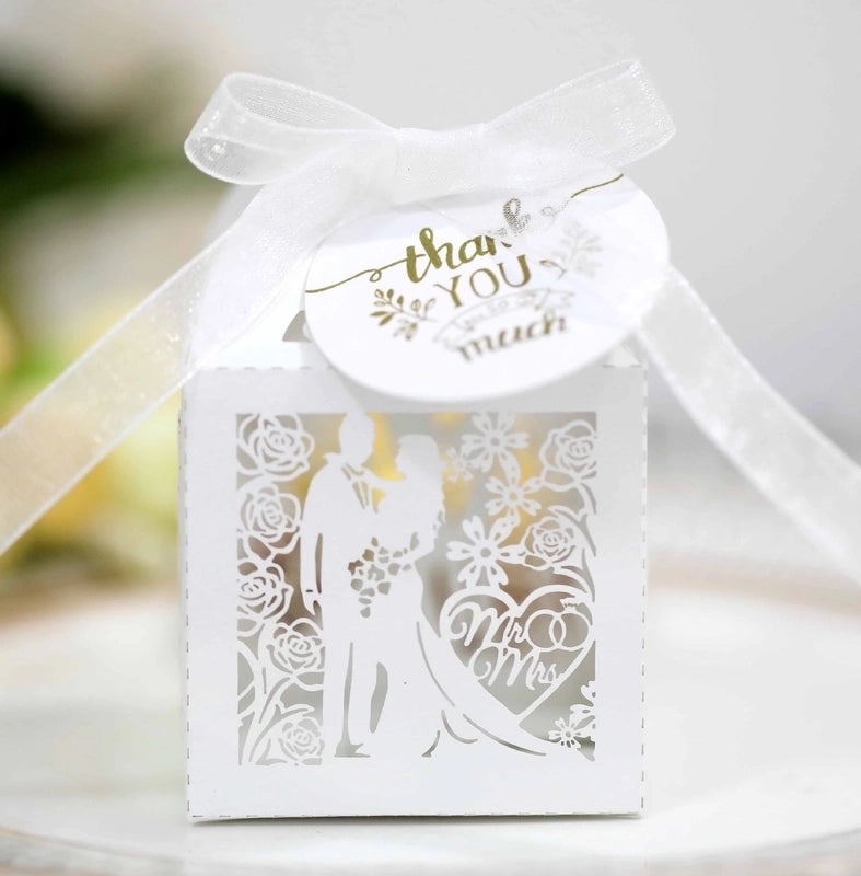 Elegant Floral Bow Knot Paper Gift Bags for Wedding Banquets | Wedding Supplies