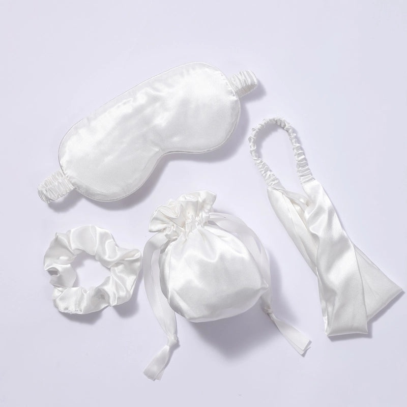Silk Eye Mask Set with Hair Bands and Travel Bag | Beauty Accessories