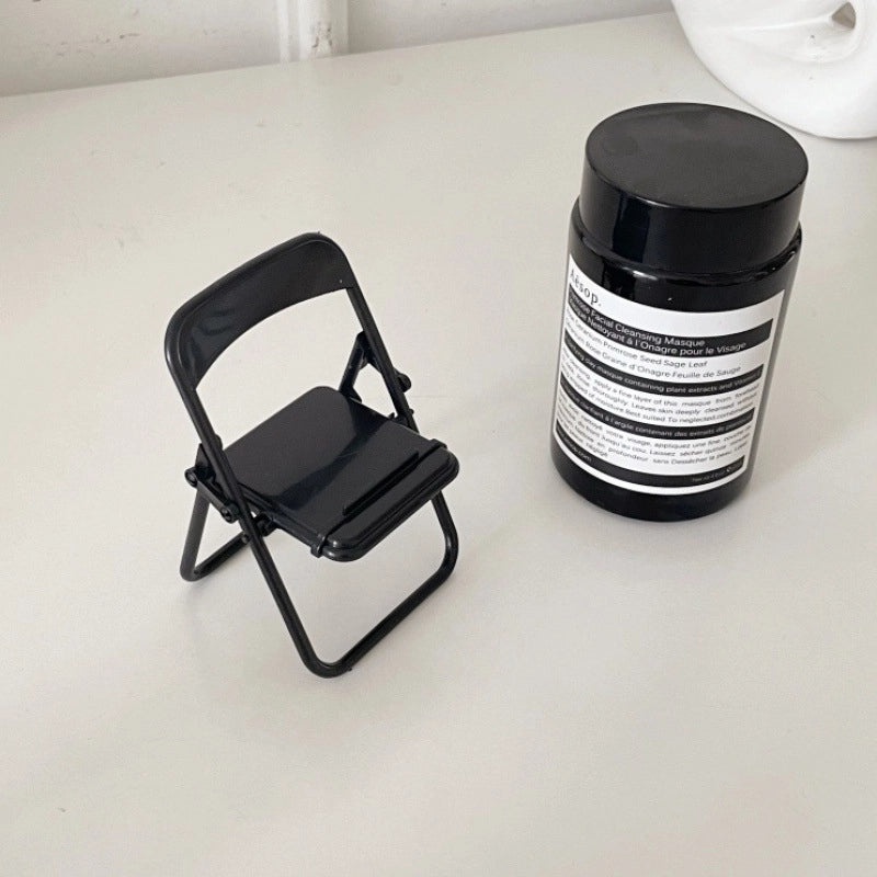 Mini Folding Chair Phone Holder Cute Desktop Stand Creative Lazy Person Mobile Bracket|手机配件