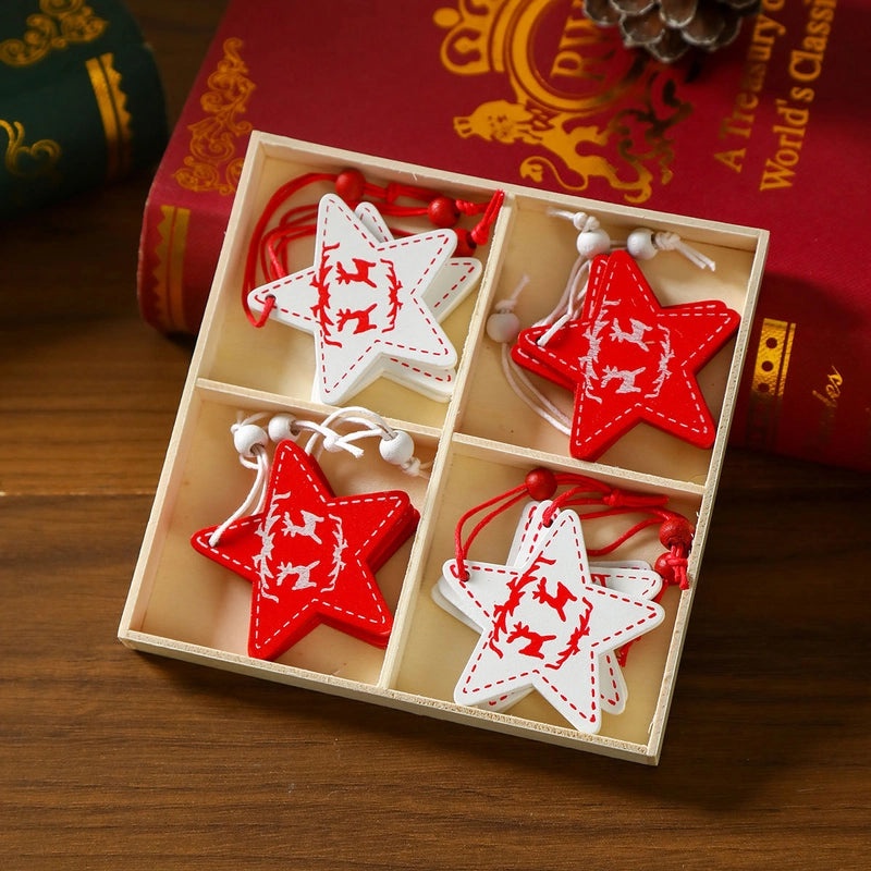 Festive Wooden Christmas Tree Pendant with Green and Red Accents | Holiday Jewelry & Accessories