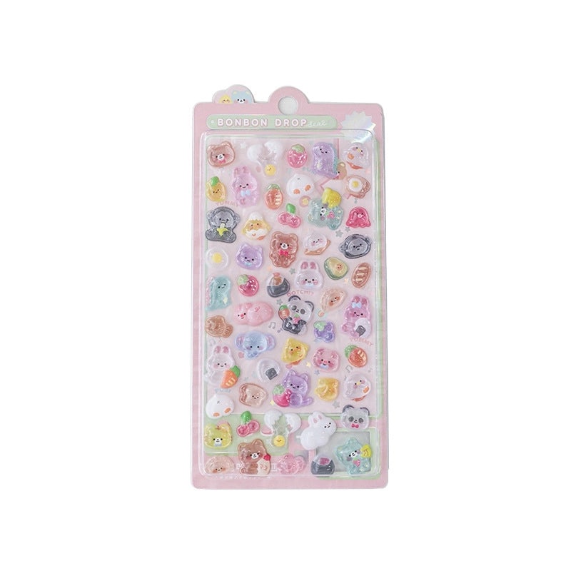 School Graduation Cartoon Epoxy Resin Stickers Set of 2|School Supplies & Stationery