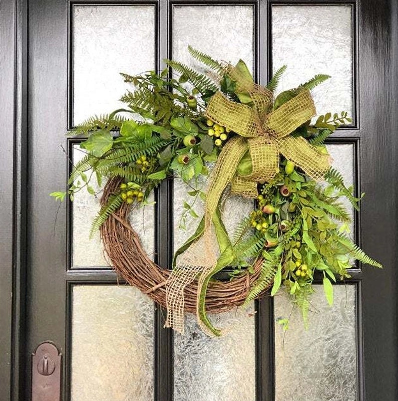Poppy Plant Garland with Dead Branch and Rattan Ring for Door Hanging|Home Decor Ornaments