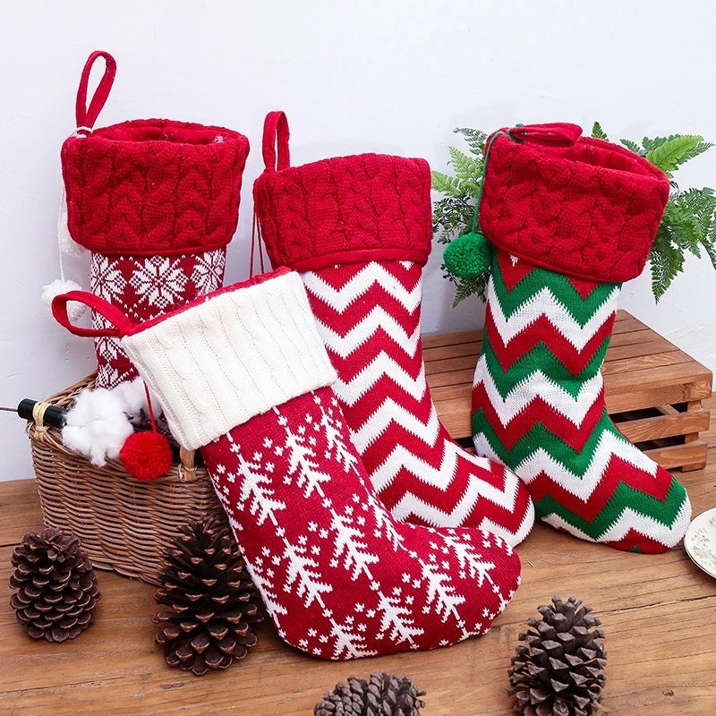 Festive Stripe Acrylic Party Gift Bags for Christmas | Holiday Accessories