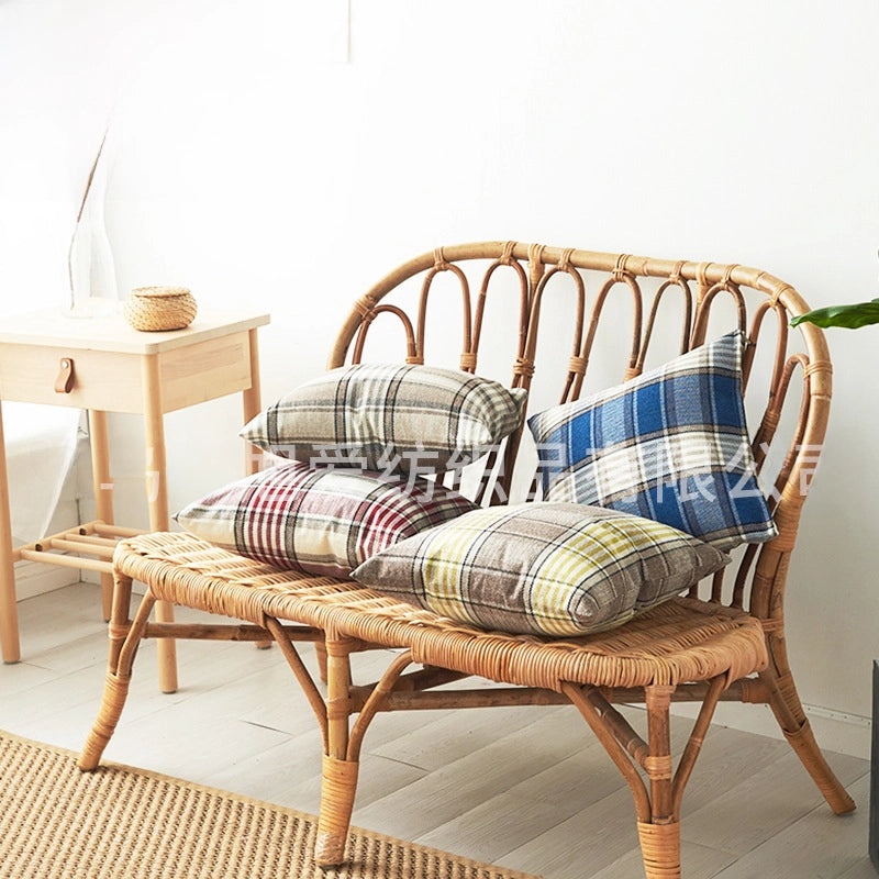 Multicolor Striped Cotton Linen Pillowcase|Home Textiles Pillow Covers