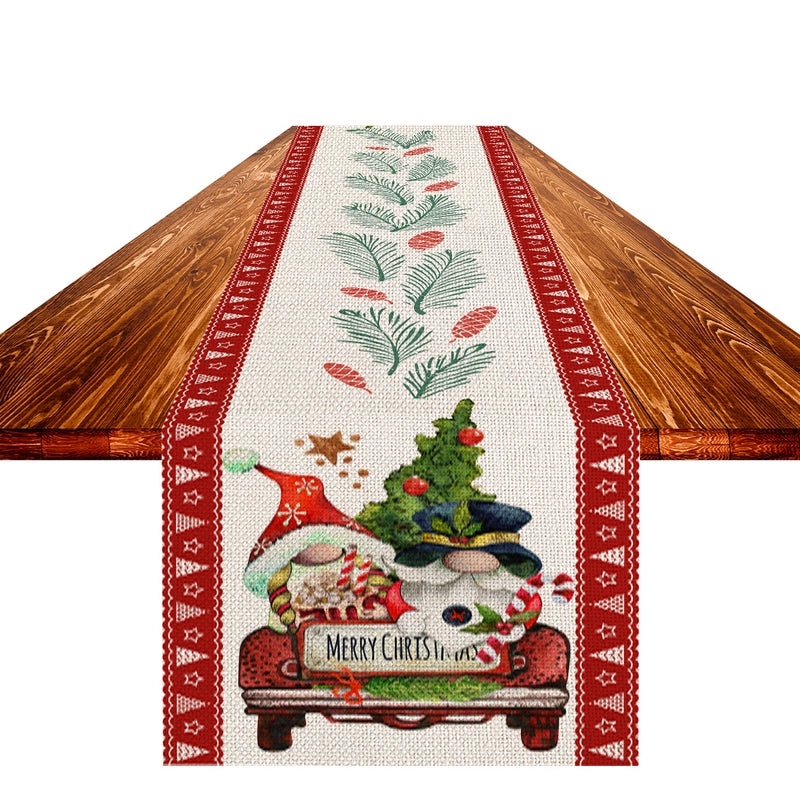 Innovative Christmas Linen Table Runner Durable Anti-Pollution Table Cloth for Holiday Decor|Home & Living > Home Decor > Table Runners